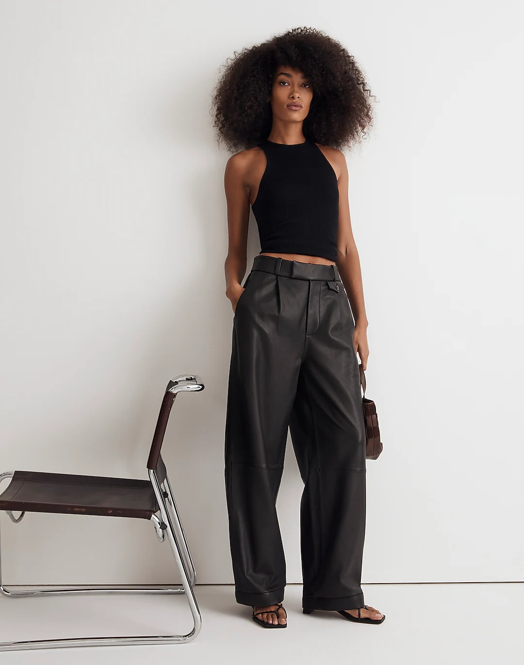 The Rosedale High-Rise Straight Pant in Leather | Madewell
