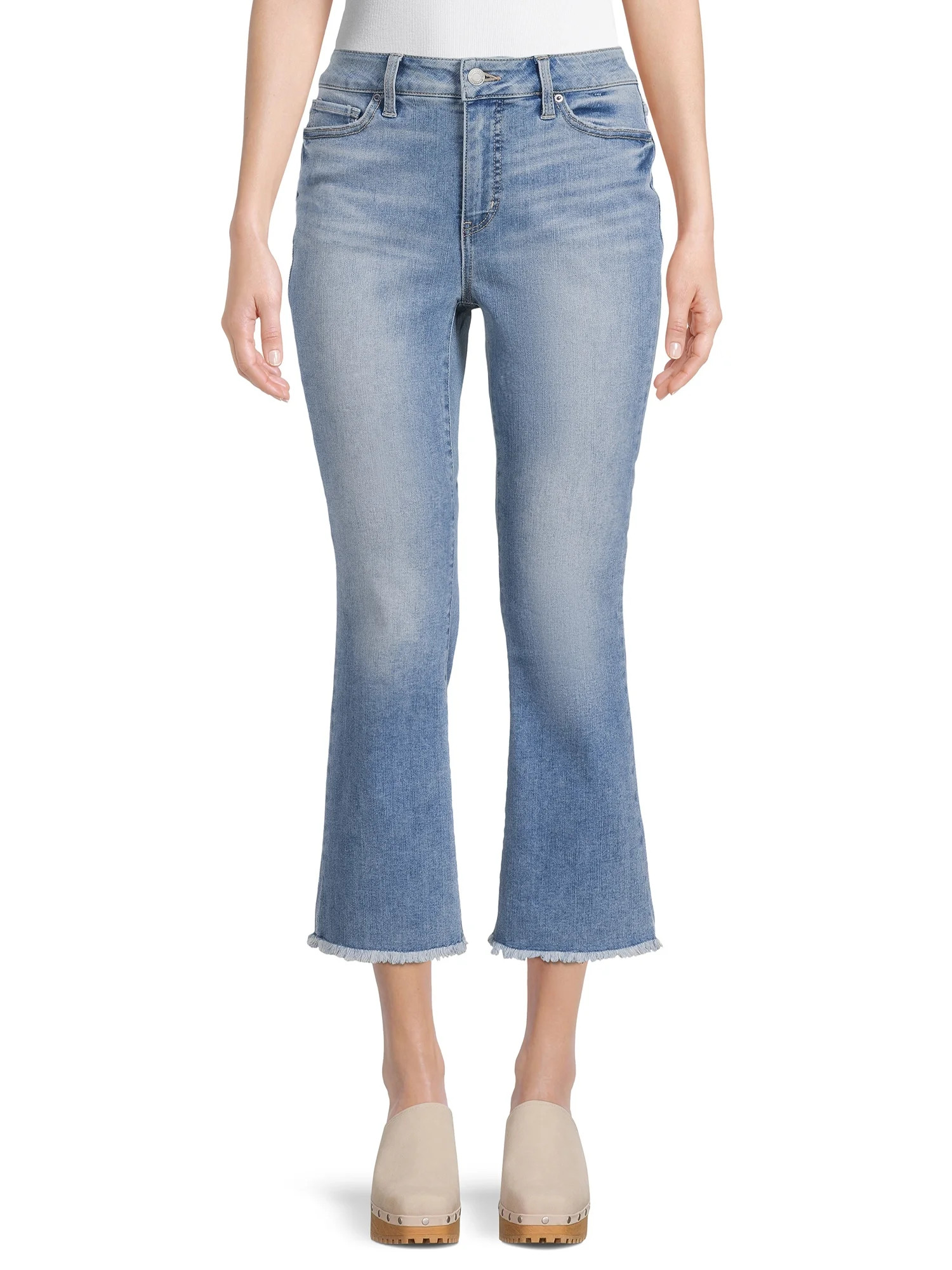 Time and Tru Women's Kick Boot Crop Jeans | Walmart (US)