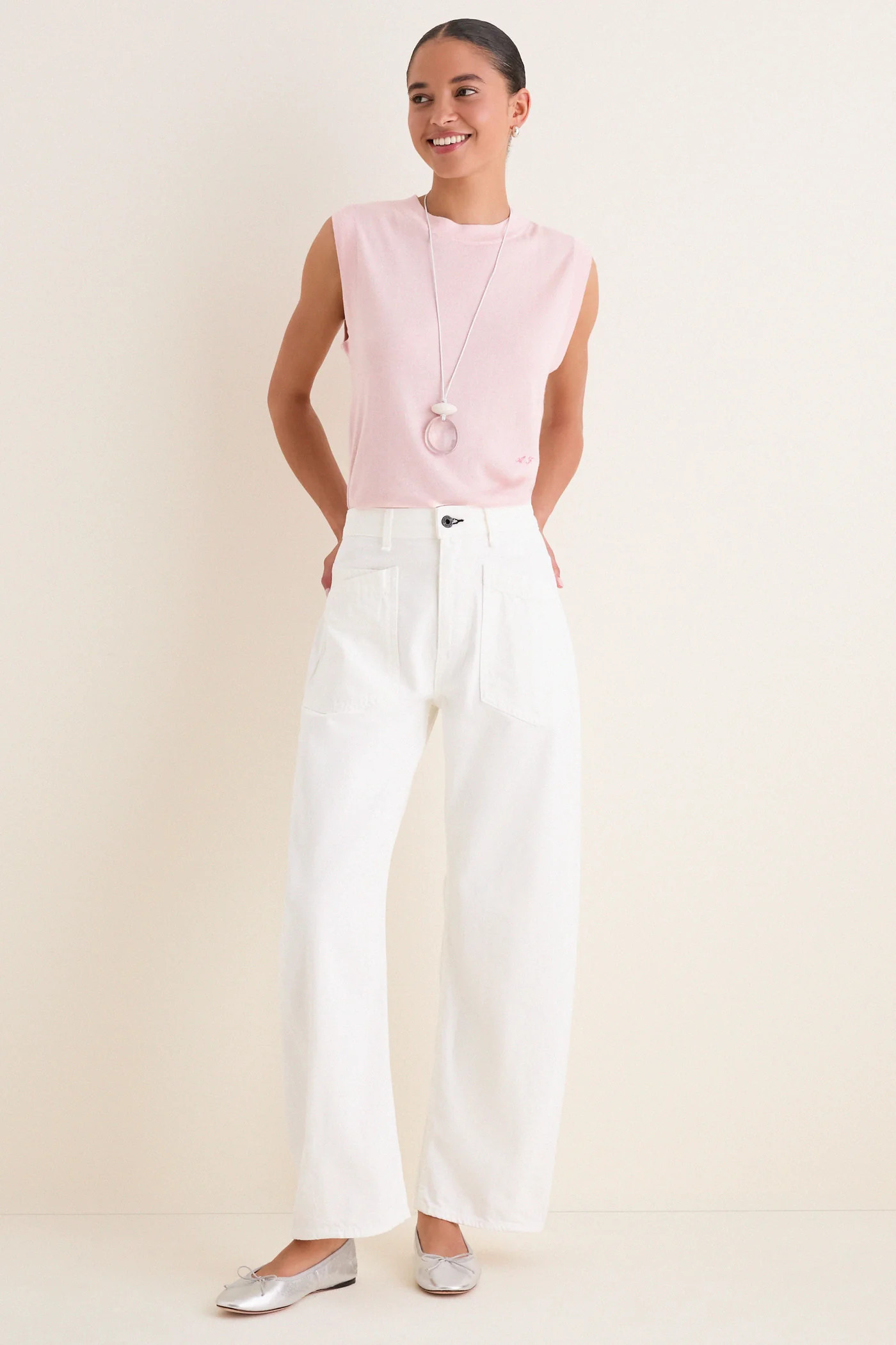 Ivory Twisted Barrel Jean | Tuckernuck (US)