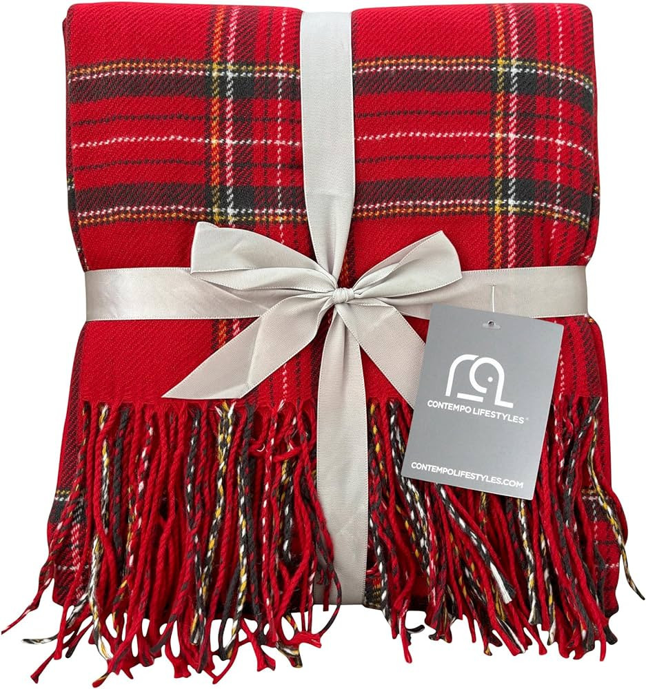 Plaid Throw Blanket 50 x 60 Inch Decorative Classic Blanket – Comfortable and Ultra-Soft – Id... | Amazon (US)