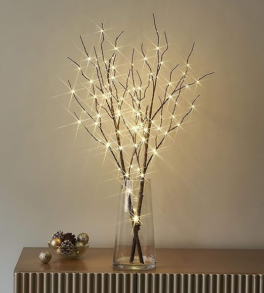 LITBLOOM Lighted Brown Willow Branches 32IN 100 LED with Timer Battery Operated, Tree Branch with... | Amazon (US)