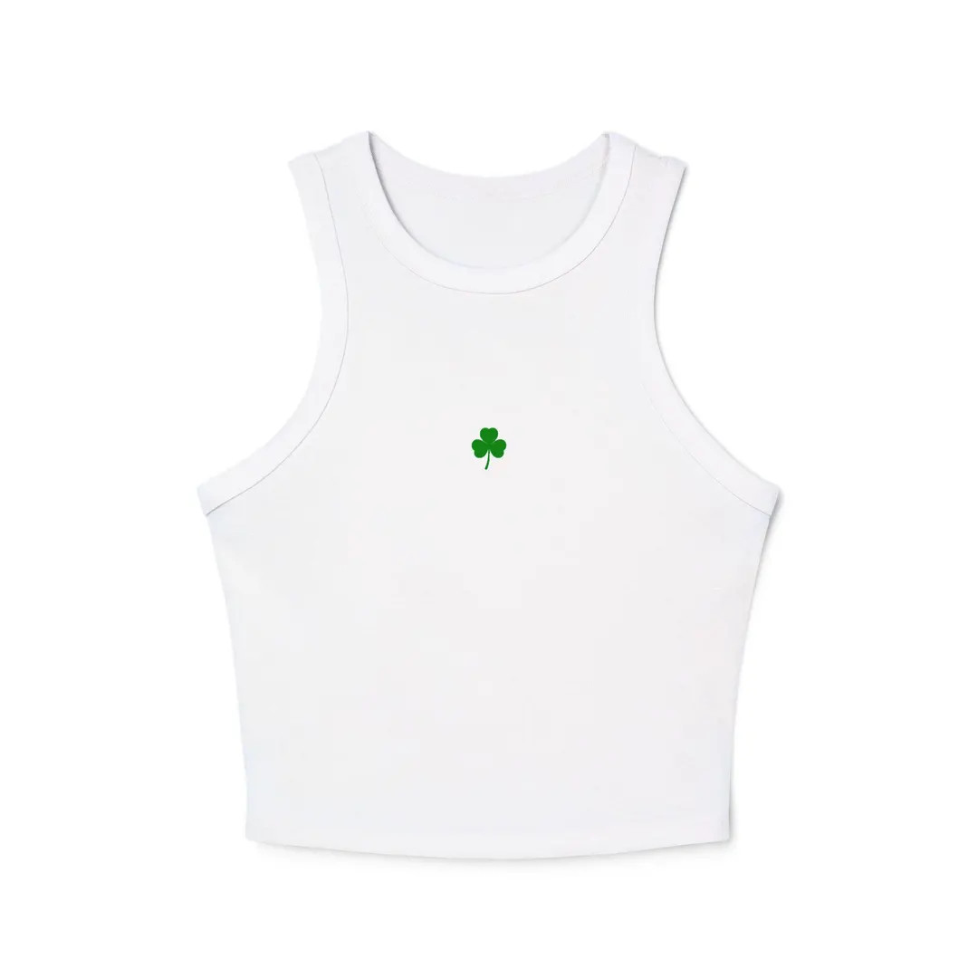 Shamrock Graphic Tank Top | Minimal St. Patrick's Day Cropped Top | Etsy (US)