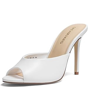 DREAM PAIRS Mule Heels for Women High Heels Stiletto Open Round Peep Toe Mules Sandals Slip on Dr... | Amazon (US)