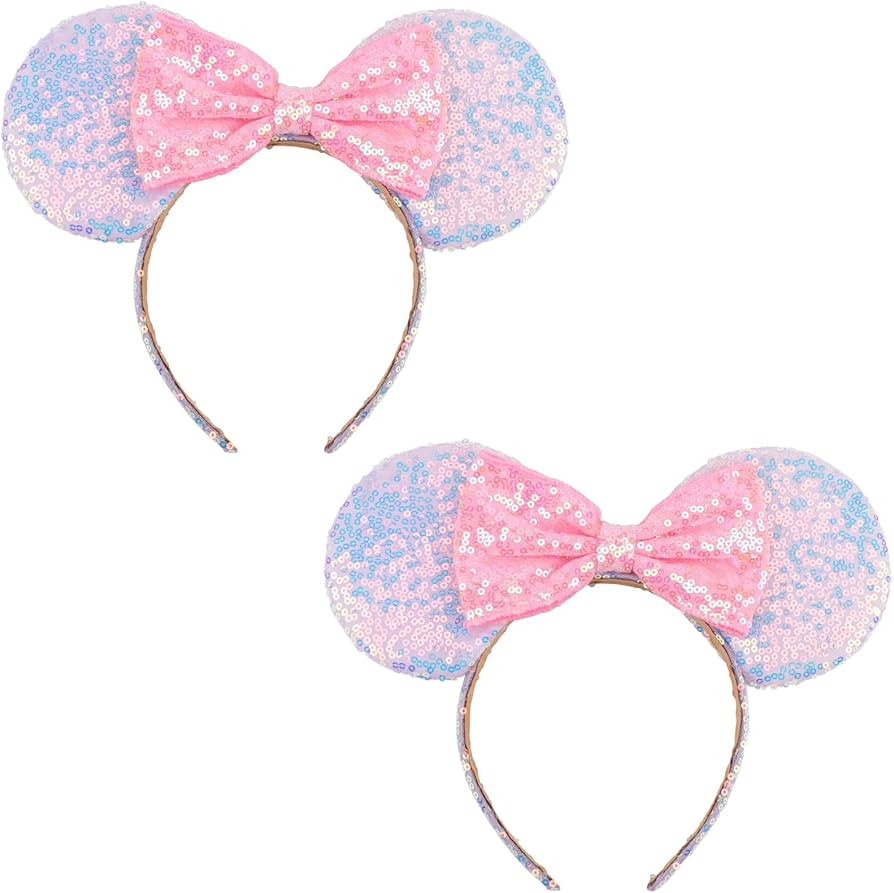 DRESHOW Mouse Ears Bow Headbands Glitter Party Decoration Cosplay Costume for Girls & Women | Amazon (US)
