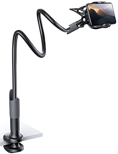 Lamicall Phone Holder Bed Gooseneck Mount - Cell Phone Clamp Clip for Desk, Flexible Lazy Long Ar... | Amazon (US)