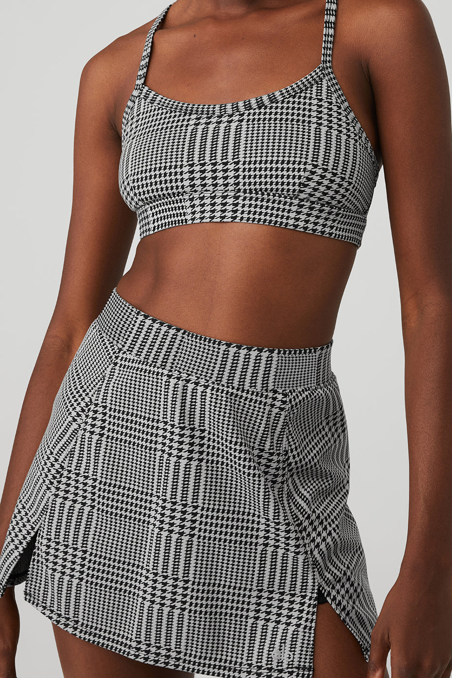 Jacquard Glenplaid Gratitude Bra & Jacquard Glenplaid Tennis Skirt Set | Alo Yoga (US)