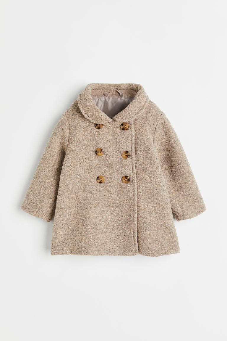 Wool-blend Coat - Taupe melange - Kids | H&M US | H&M (US + CA)