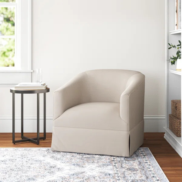 Delaplaine Upholstered Swivel Barrel Chair | Wayfair North America