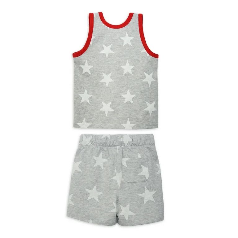 Wonder Nation Toddler Boys’ Americana Print Tank Top and Shorts Set, 2-Piece, Sizes 12M-5T - Wa... | Walmart (US)