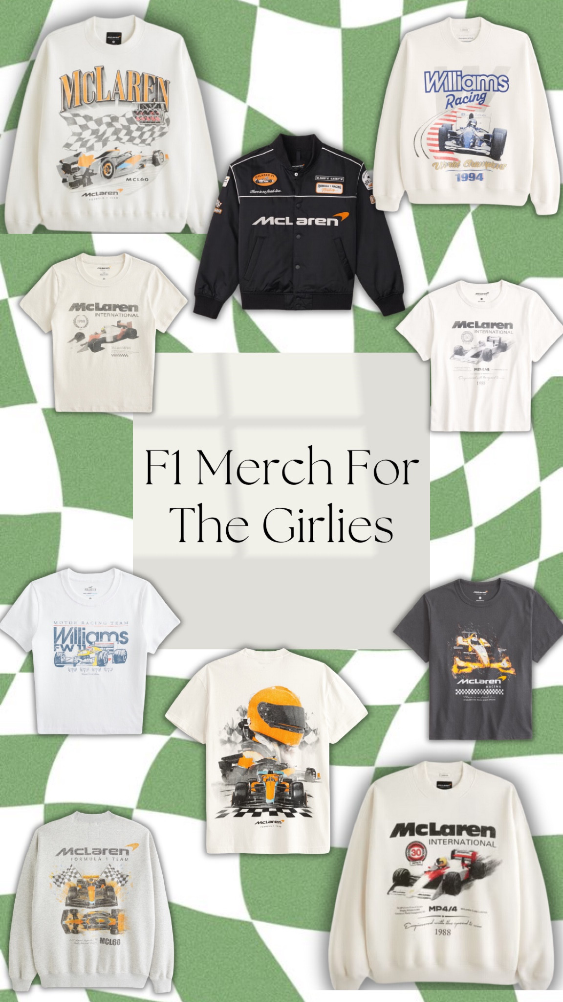 As an F1 girlie, finding cute merch is hard so here are a few of my personal favorite pieces I own! #f1 #abercrombie #girlieoutfit

#LTKFindsUnder100 #LTKGiftGuide #LTKActive