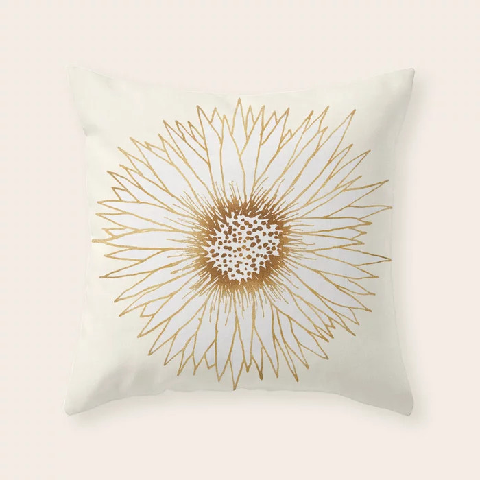 Gold Sunflower Throw Pillow | Society6