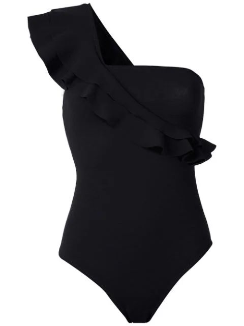 ruffled one-shoulder bodysuit | Farfetch (US)