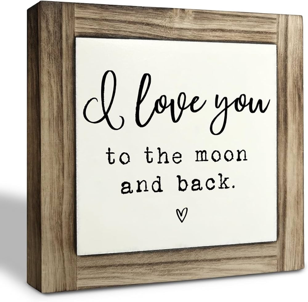 Love Quotes Sign, Box Wood Plaques Desk Décor, Table Decor Art, Rustic Home Decor, Kids Bedroom ... | Amazon (US)