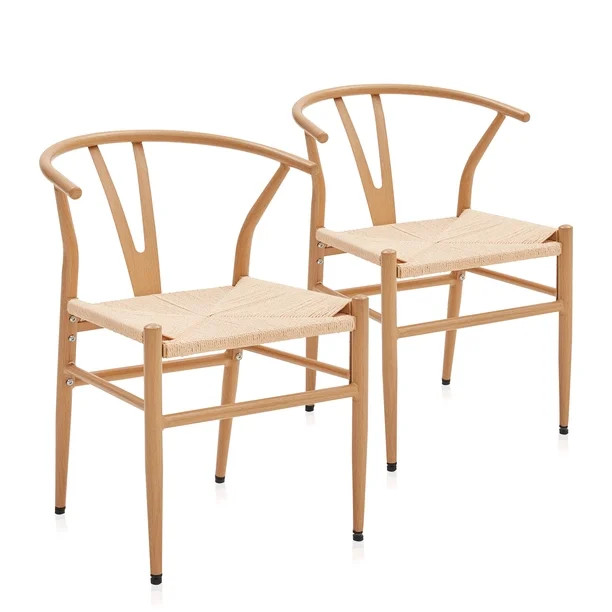 BELLEZE Wishbone Kitchen and Dining Chair, Set of 2 - Sorrento (Wood) | Walmart (US)