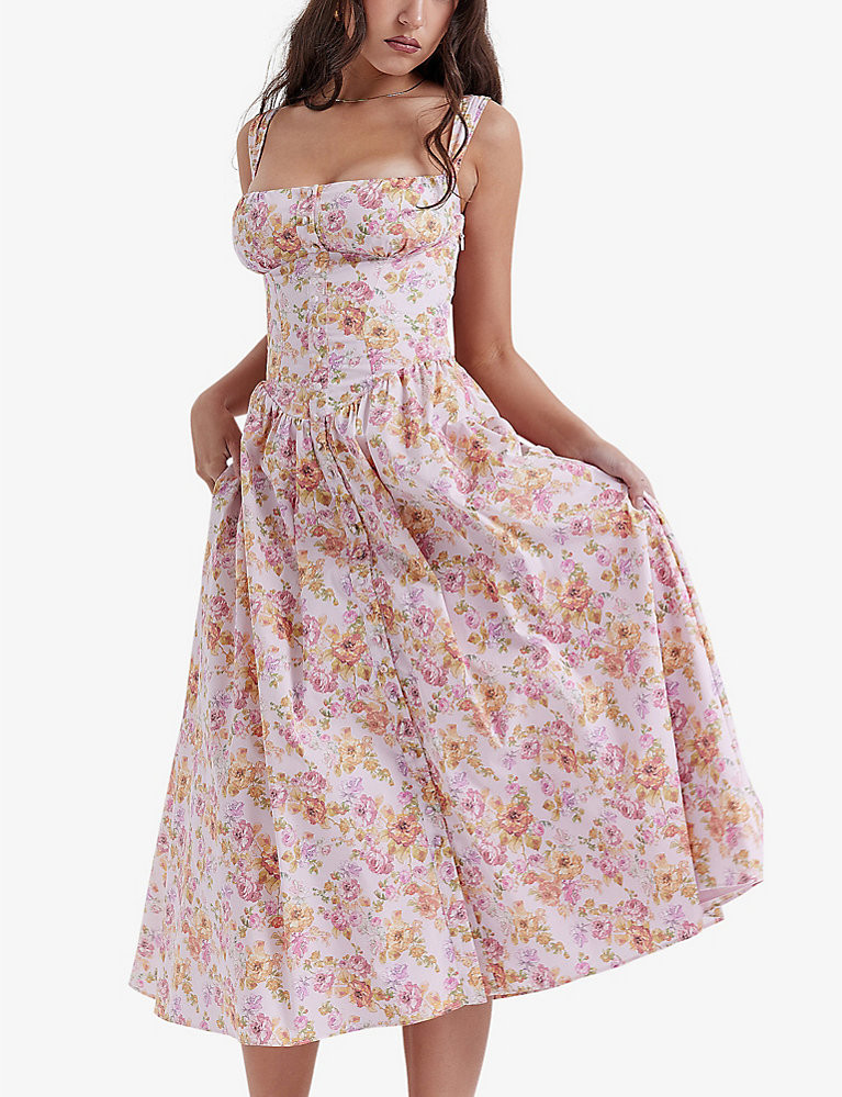 Tatiana floral-print cotton-blend midi dress | Selfridges