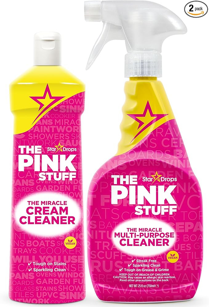 Stardrops The Pink Stuff Multi-Purpose Spray & Cream Cleaner Bundle – Tough on Stains, Gentle o... | Amazon (US)