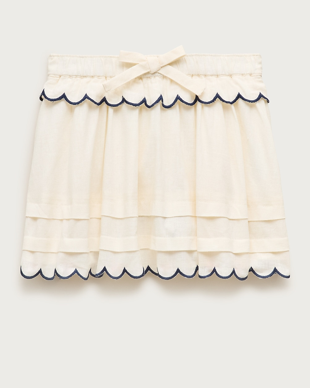 Girls' scallop-trim skirt in linen blend | J. Crew US