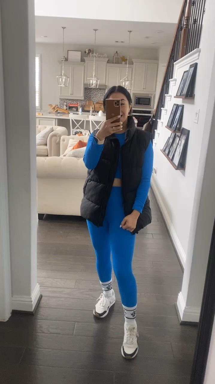 Casual Amazon OOTD for errands and a walk! 

Wearing a medium in the leggings set and a small in the vest 

#LTKOver40 #LTKFitness #LTKFamily