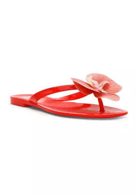 Steve Madden Women's Poppyseed Thong Flip Flop Sandals, Red, 9M | Belk