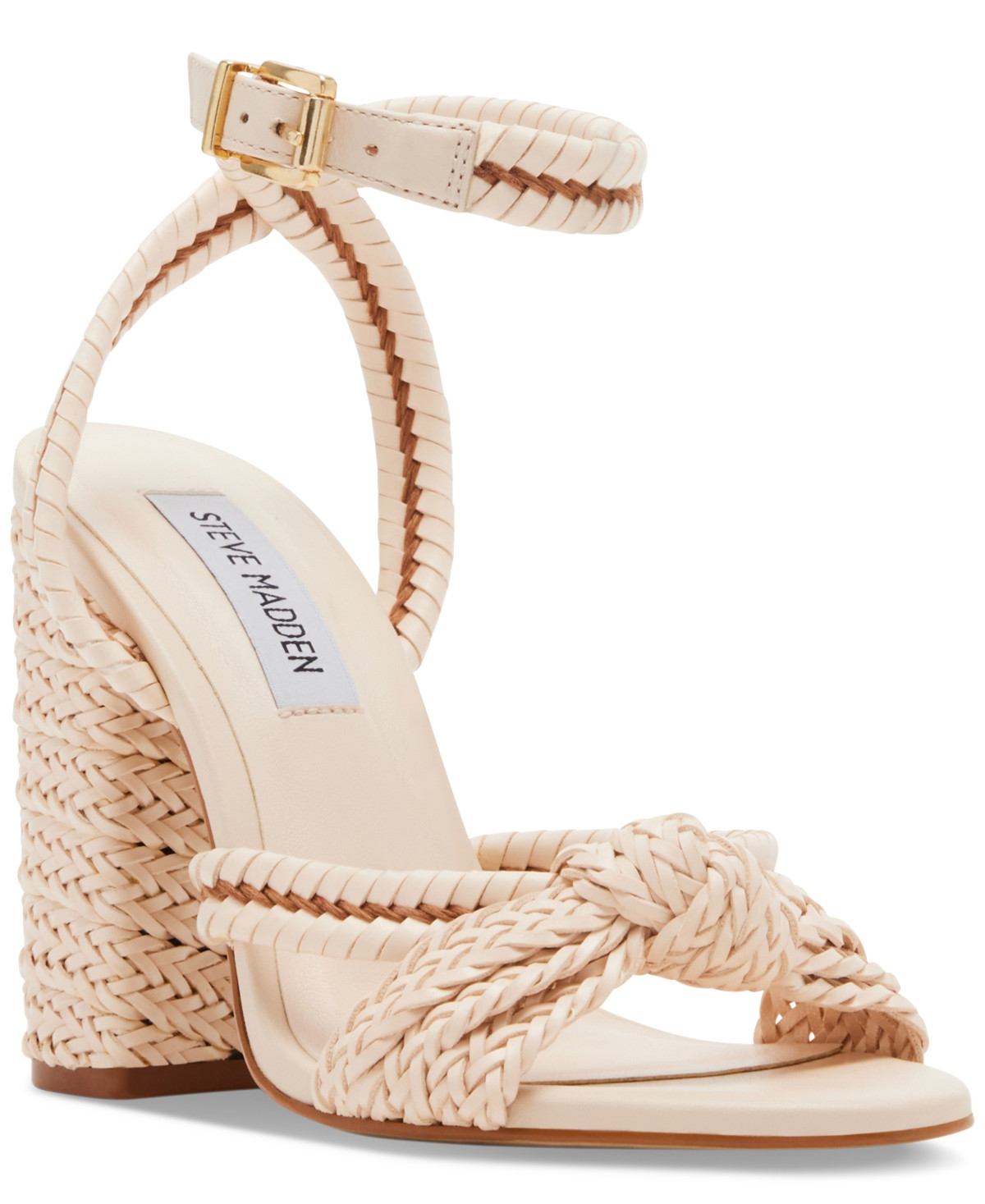 Steve Madden Women's Malou Knotted Woven Dress Sandals - Bone Woven | Macy's