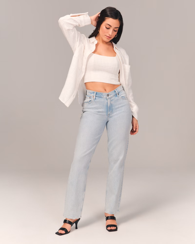 Curve Love Low Rise 90s Straight Jean | Abercrombie & Fitch (US)