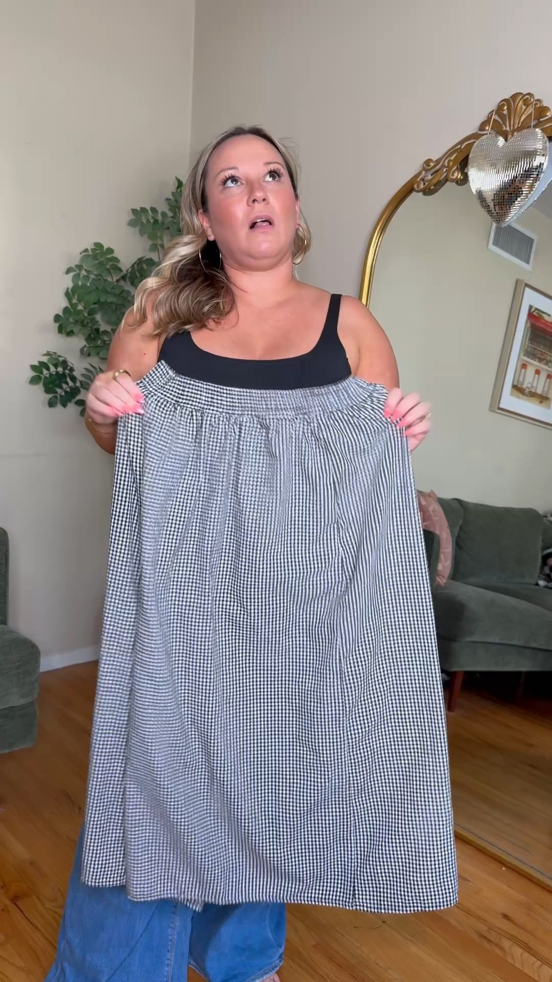 Pinterest inspired outfit with the viral gingham crop gaucho pants on Amazon! 
I think I’m into it! Maybe I should’ve used the square bag instead of the rectangle one?! But either way I think it’s a fun spring outfit! Also cute for workwear! 
Did a size LARGE in the pants 
Tank size XL 
Blazer size LARGE- it’s not available in this color anymore but I linked this years version! 
Heels definitely size up a half size they run snug! 

Workwear style, spring outfit, Express, Business casual, Amazon finds, Amazon fashion, petite style, spring trends

#LTKStyleTip #LTKMidsize #LTKPetite