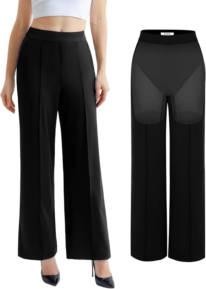 Popilush Women's Built-in Shapewear Dress Pants, Tummy Control, Pockets | Amazon (US)