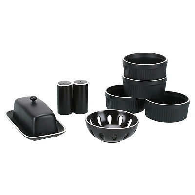 Kitchen Accessories Set, 7 Piece, Black, 2H x 4.75 , Stoneware | Kirkland's Home | Kirklands