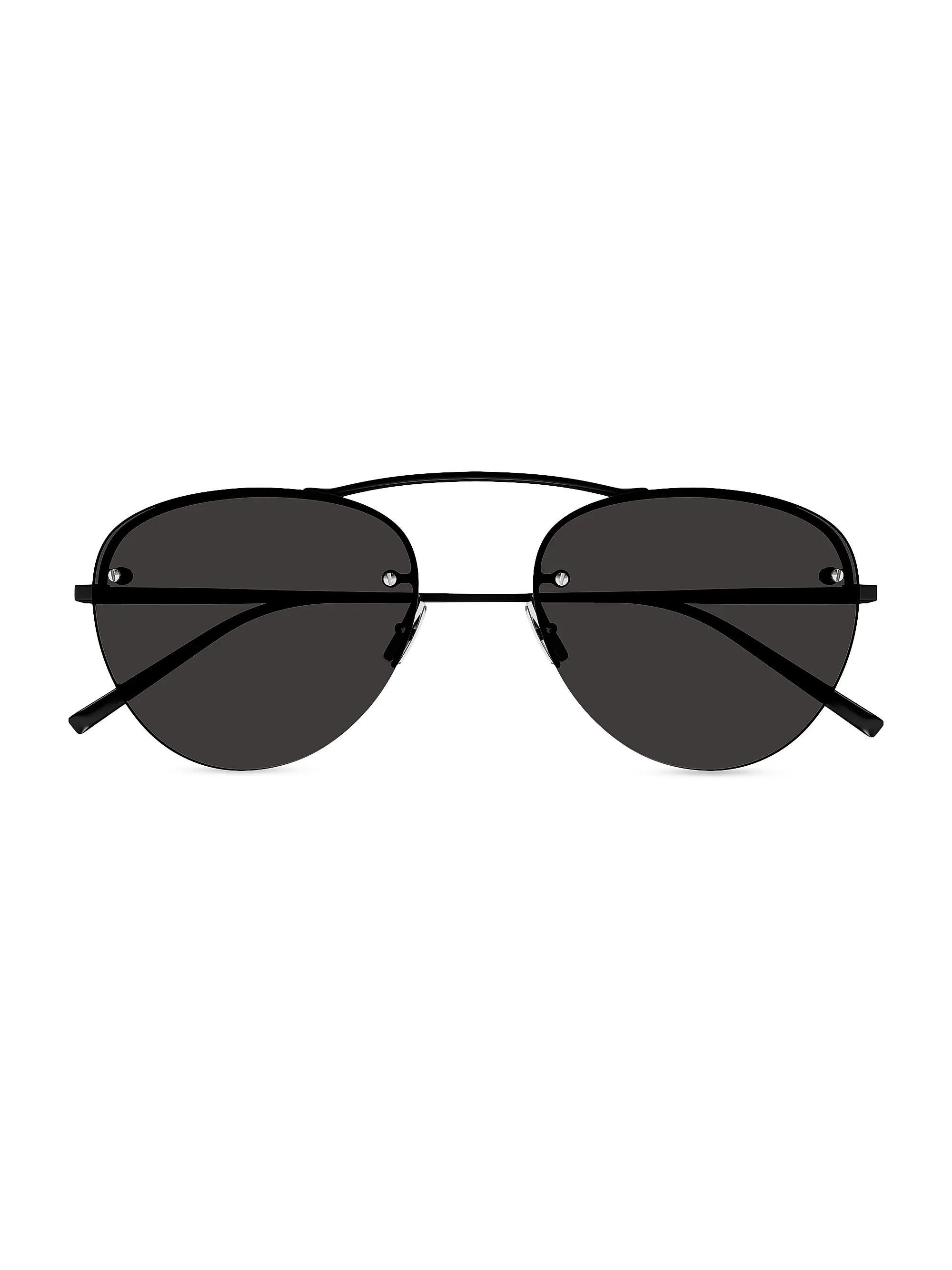 Saint Laurent Metal High-Bridge 55MM Aviator Sunglasses | Saks Fifth Avenue | Saks Fifth Avenue