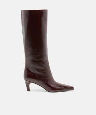Jazmin Boots in Black Cherry Leather Size 7 By Dolce Vita | DolceVita.com