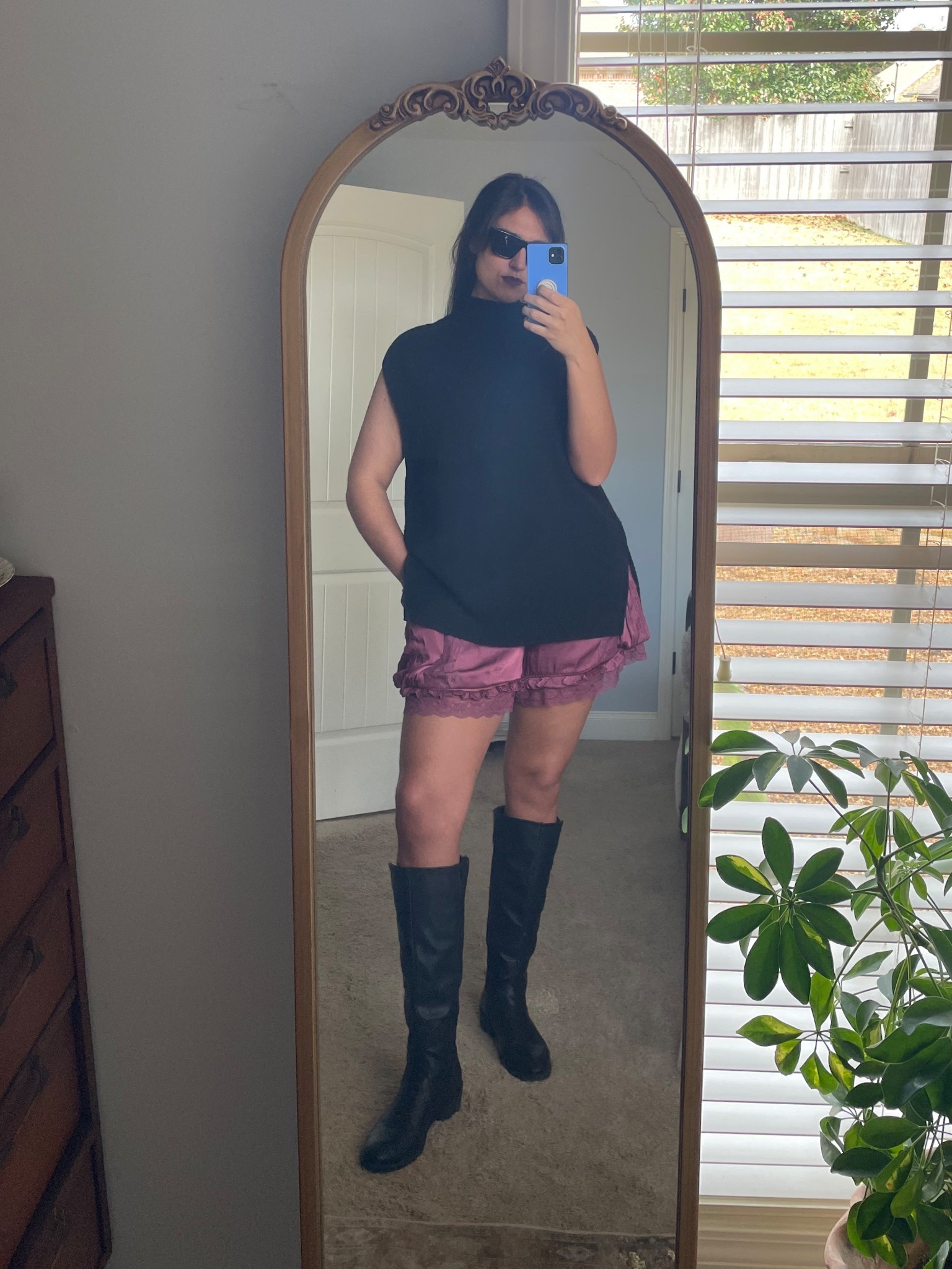 Love these lace shorts from Free People to wear with extra long sweaters. Ordered an XL and they think they fit and long enough as well! Boots are the comfiest! 

#LTKTall #LTKHoliday #LTKdayinmylife