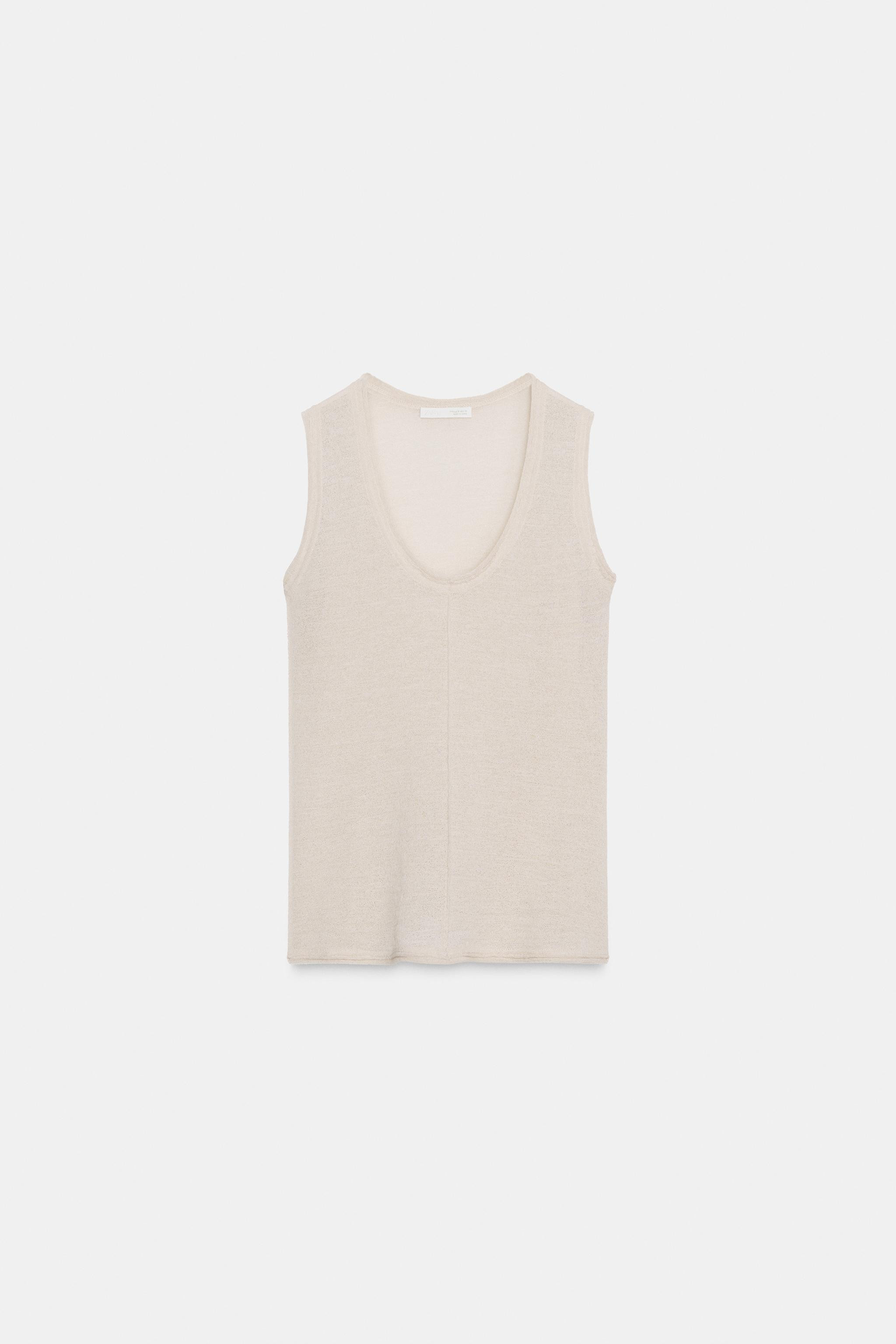 WOOL BLEND SLEEVELESS TOP | Zara US