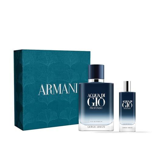Armani Beauty – Acqua di Giò Profondo – Eau de Parfum – Men's Cologne Gift Set - Fresh & Aromatic – Travel Size & Full Size, 0.15 Fl Oz, 3.4 Fl Oz | Amazon (US)
