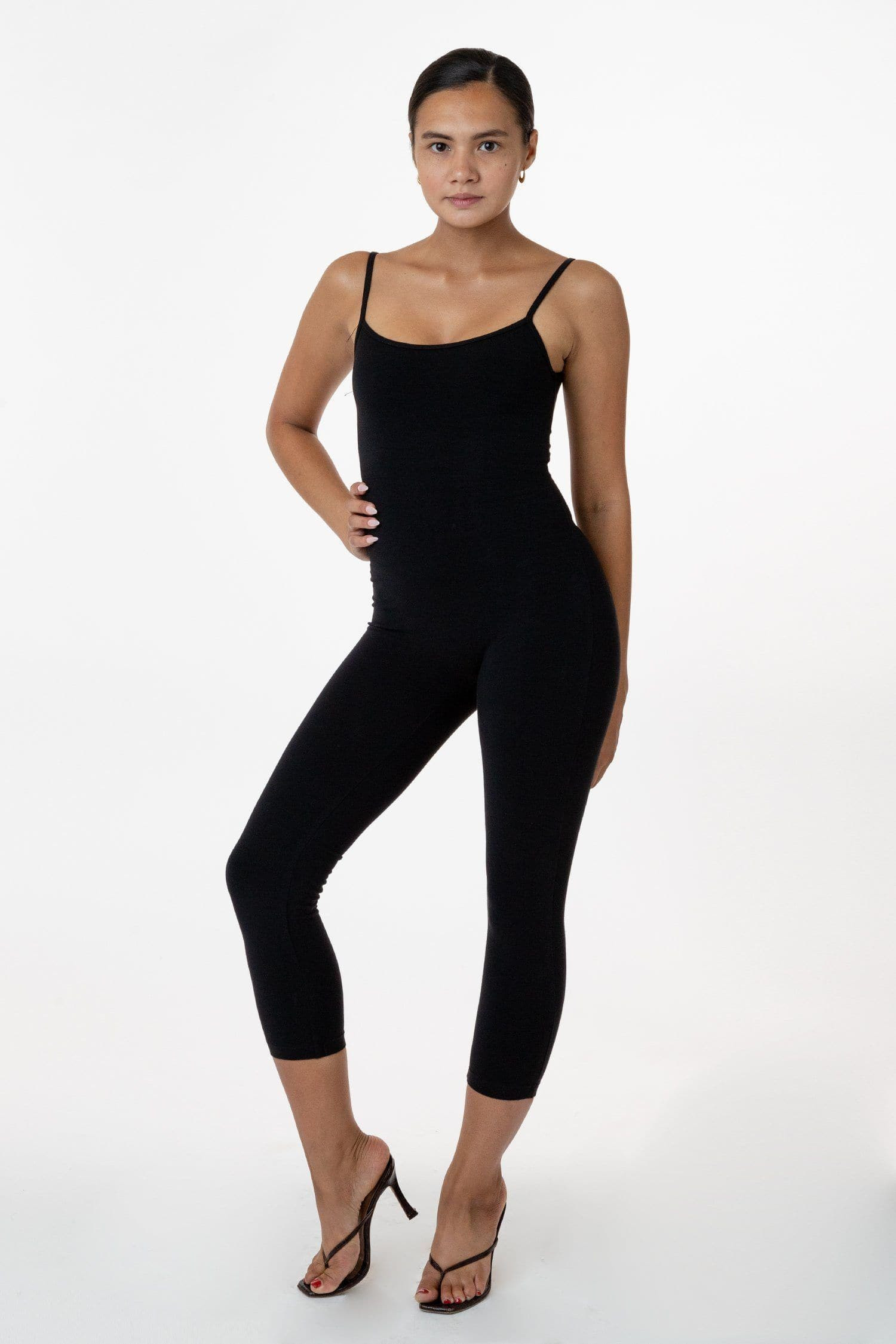 83026GD - Garment Dye Cropped Spaghetti Unitard | Los Angeles Apparel