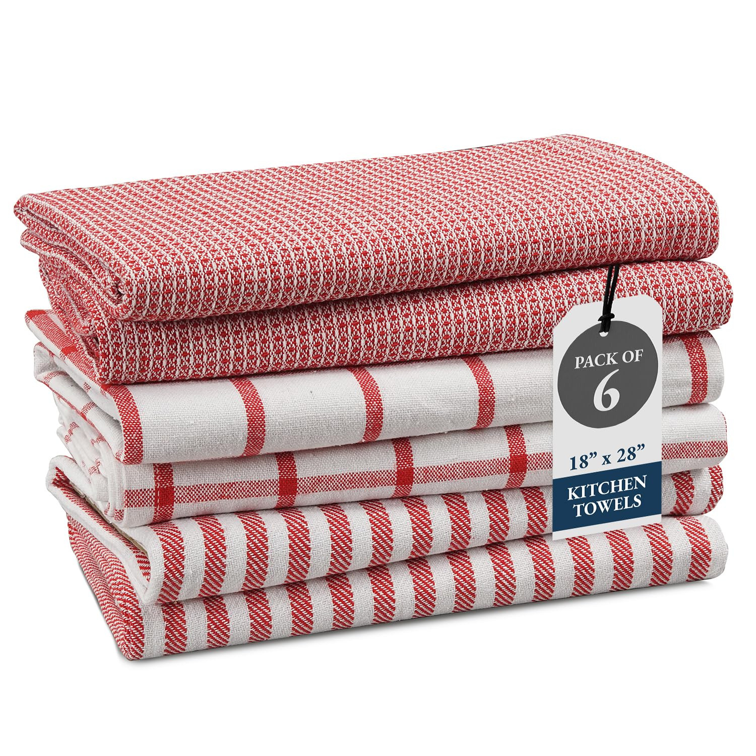 LANE LINEN 100% Cotton Kitchen Towels Set, 6-Pack – Premium, Absorbent, Quick-Drying Dish Towel... | Amazon (US)
