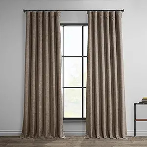 HPD Half Price Drapes Faux Linen Room Darkening Curtains - 84 Inches Long Luxury Linen Curtains f... | Amazon (US)