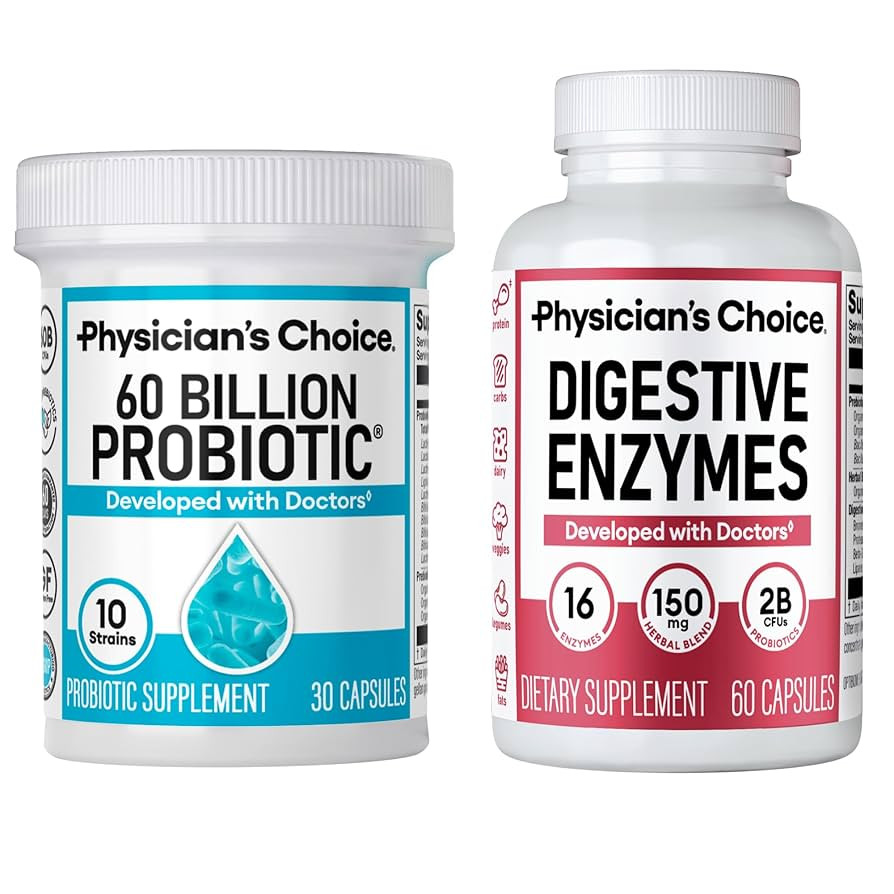Physician's CHOICE Advanced Gut Health Bundle: 60 Billion Probiotics 30ct + Digestive Enzymes 60c... | Amazon (US)