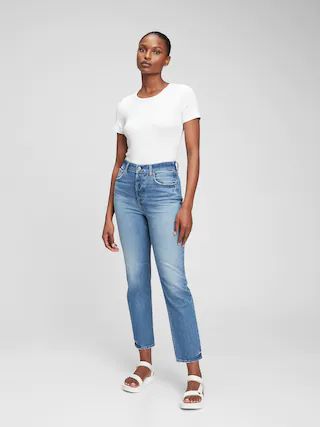 High Rise Cheeky Straight Jeans with Washwell | Gap (US)