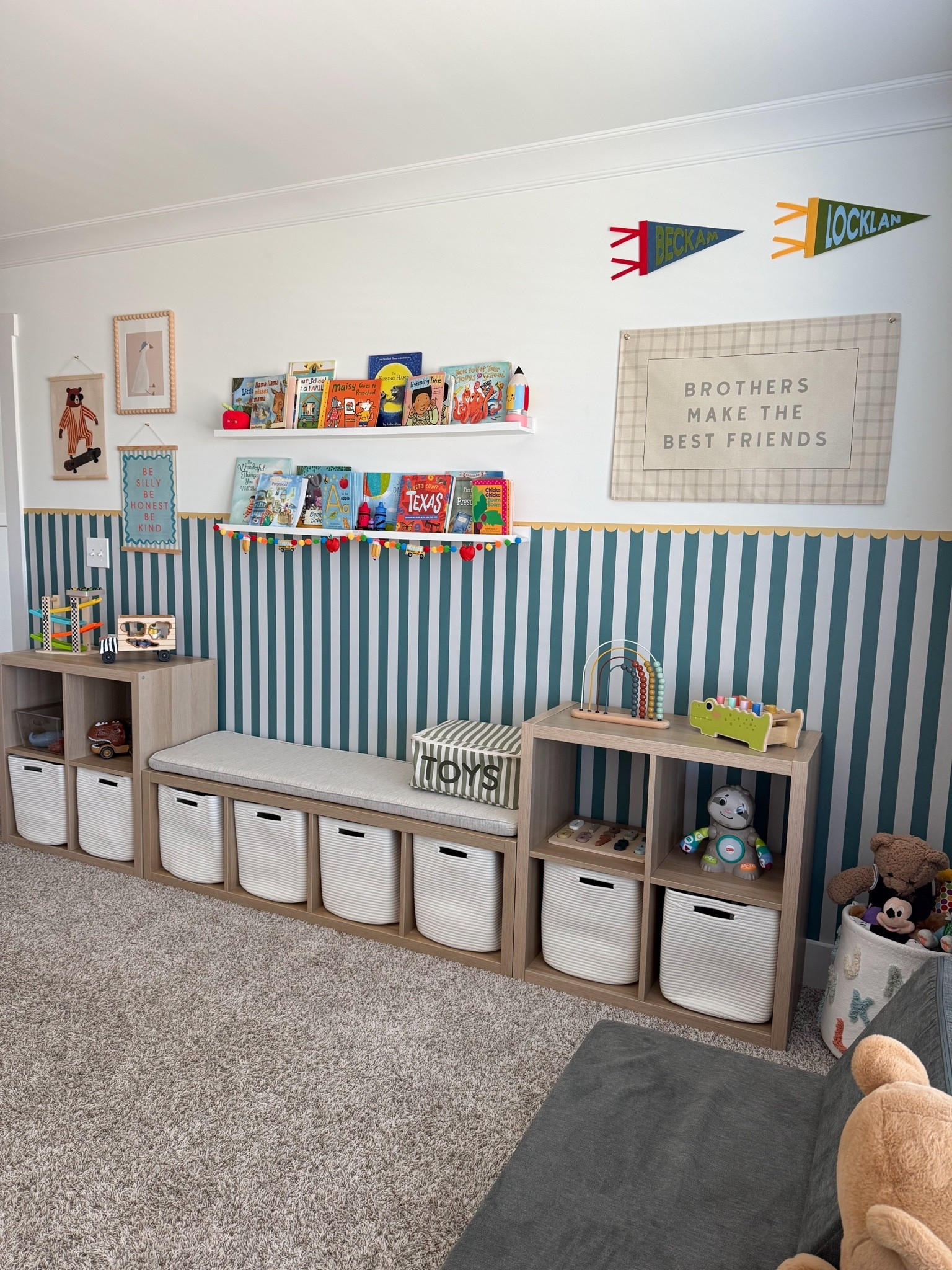 Playroom refresh ✨ wall panels are from @coolkidsstickerco

#LTKmomlife #LTKKids