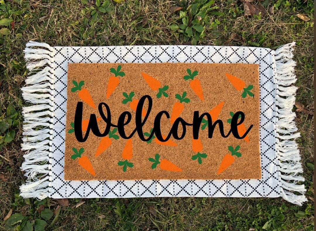 Easter Welcome Doormat | Carrot Door Mat | Welcome Mat | Easter Doormat | Housewarming Gift | Spr... | Etsy (US)