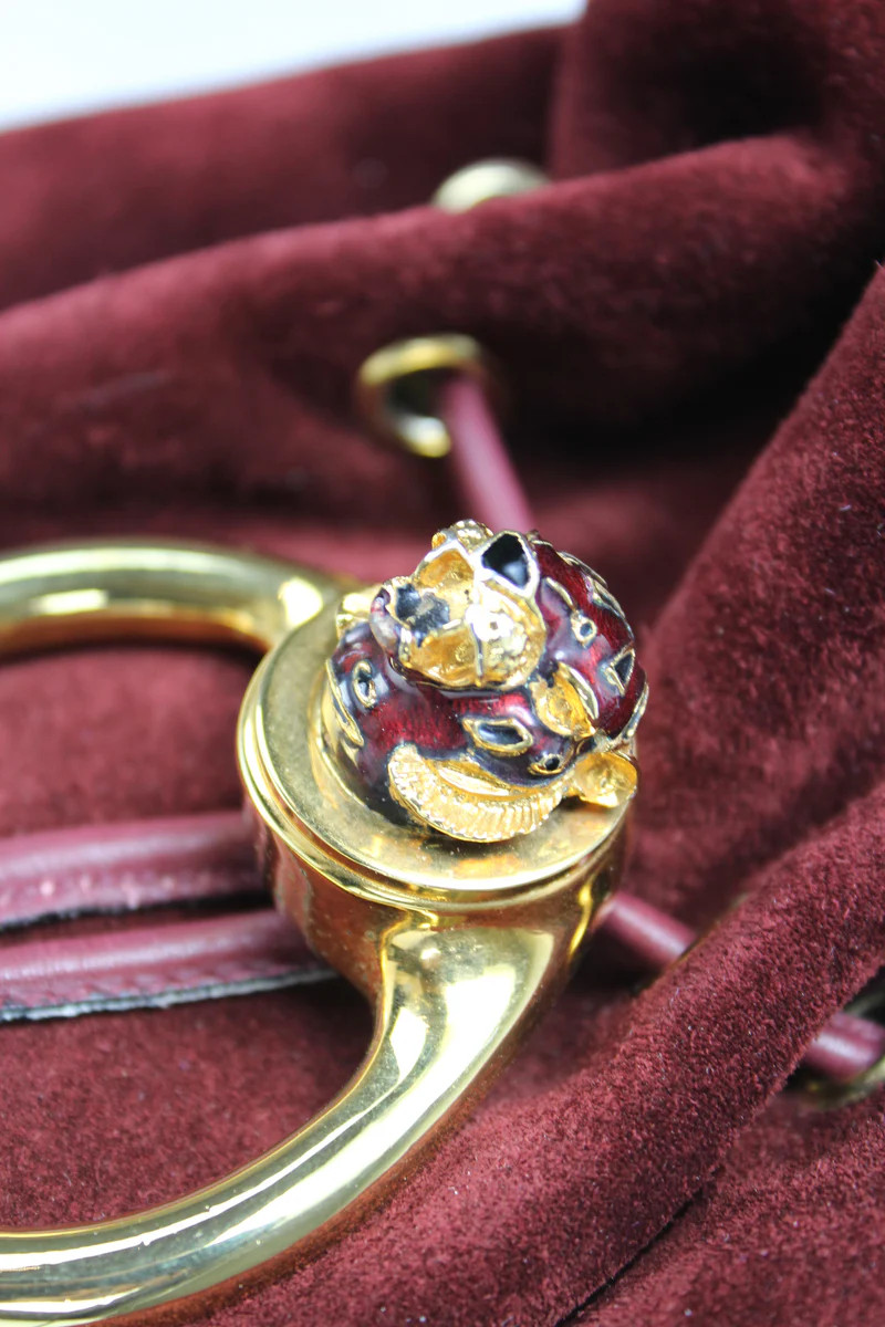 Vintage Velvet Bucket bag (Wine) | Keeks Designer Handbags