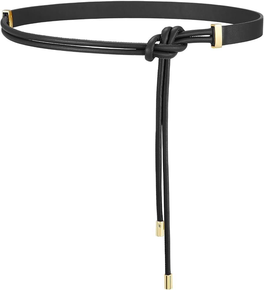 SUOSDEY Women Leather Knotted Thin Waist Rope Belt for Dresses Jeans Pants | Amazon (US)