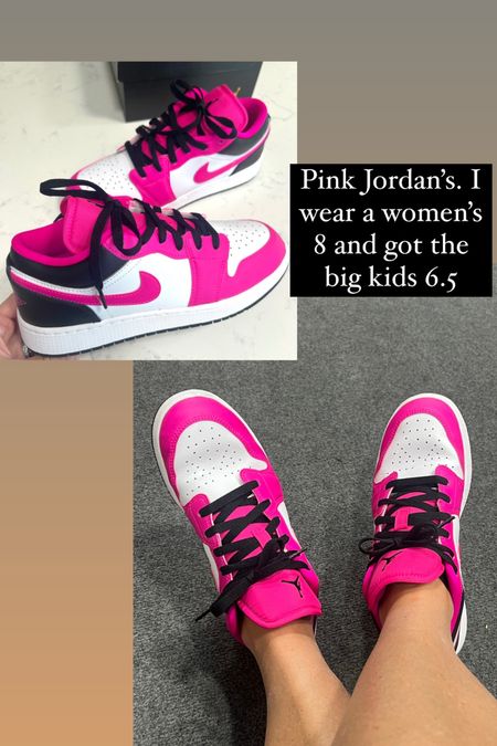 Pink Jordan’s Barbie pink big kids 6.5 is the same as a women’s 8  

#LTKSeasonal #LTKshoecrush