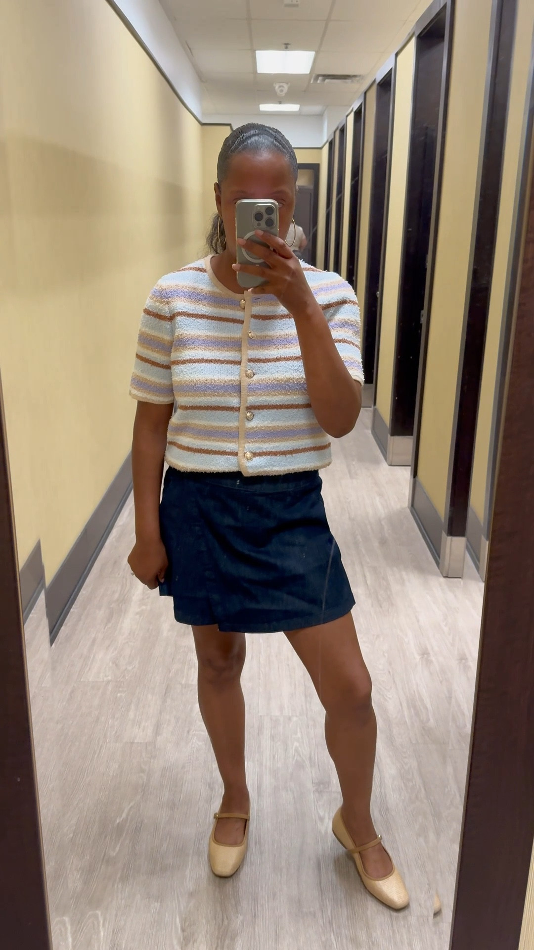 Strip cardigan with skorts ￼

#LTKOver40 #LTKmomlife #LTKootd