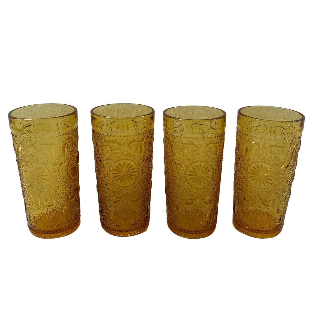 Four Vintage Brockway American Concord Amber Gold Tumbler - Etsy | Etsy (US)