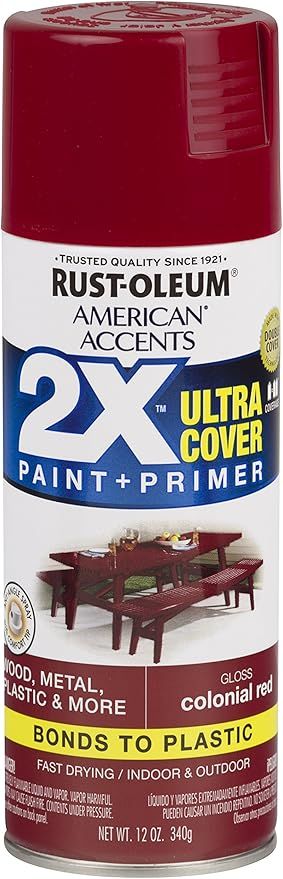 Rust-Oleum 327877 American Accents Spray Paint, 12 Ounce (Pack of 1), Gloss Colonial Red | Amazon (US)