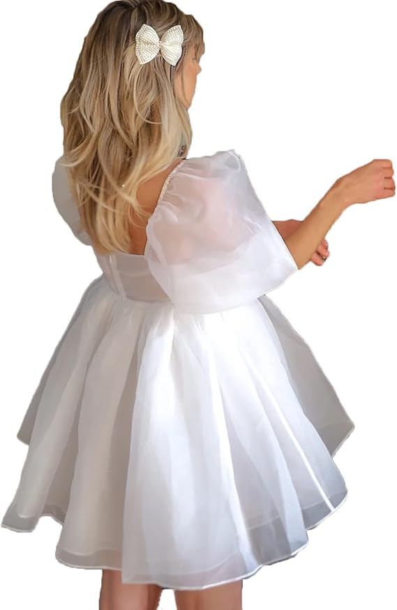 Women's Off Shoulder Puffy Sleeve Mini Dress Tulle Princess Dress Ruffle Mesh Wedding Evening Par... | Amazon (US)