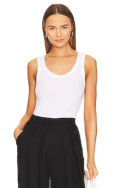 Enza Costa Pointelle Baseball Tank in White from Revolve.com | Revolve Clothing (Global)