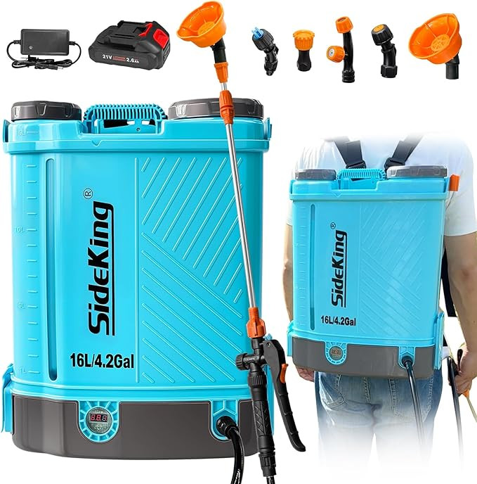 Battery Powered Backpack Sprayer 4 Gallon, 0-100 PSI Adjustable Pressure Sprayer Compatible with ... | Amazon (US)