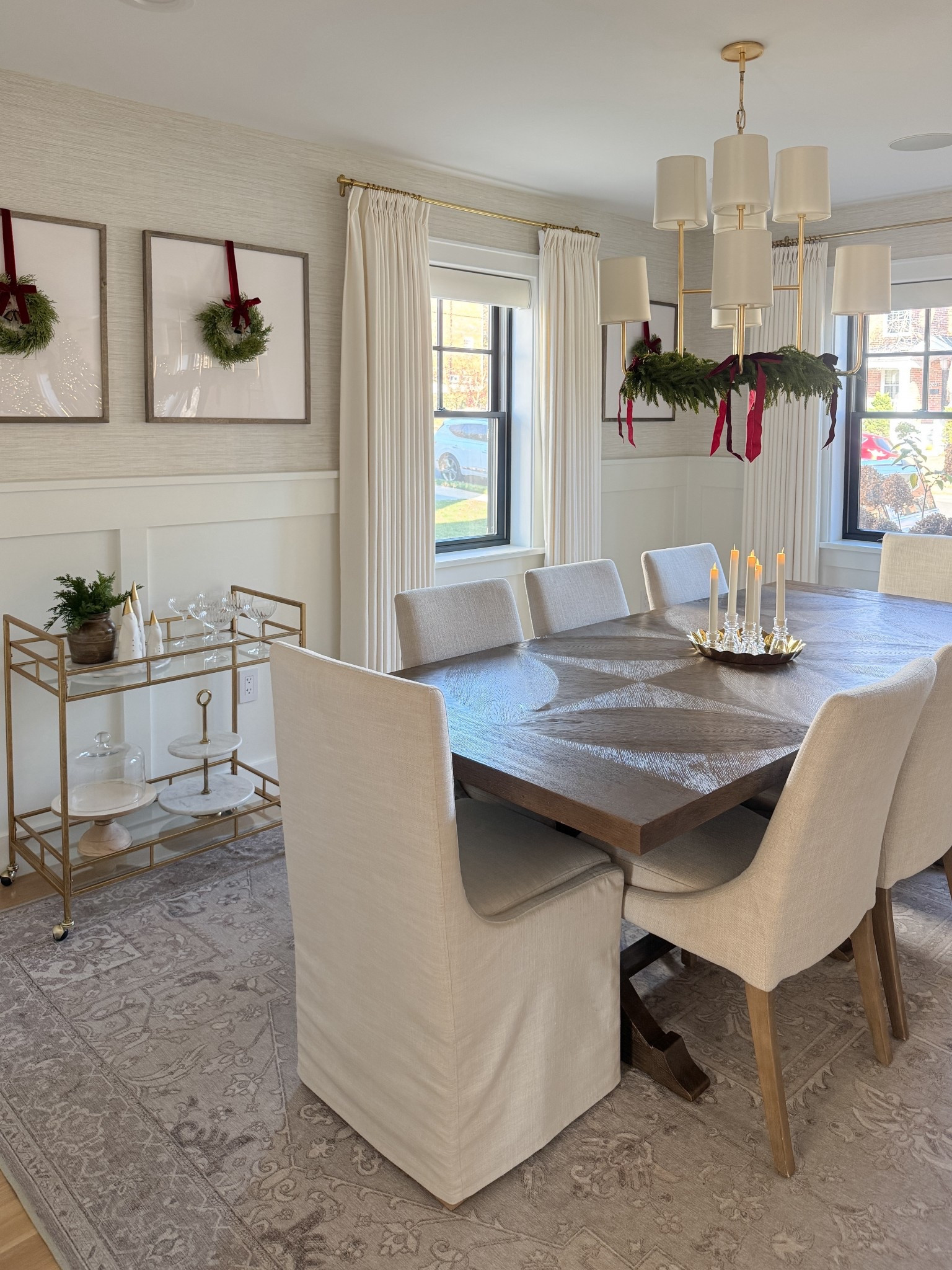 Shop my dining room all decorated for Christmas! My 25 x 25” gallery frames from pottery barn are on sale this week! I dress them up with these small wreaths and added plenty of flameless flickering candles and velvet bows

#LTKHome #LTKHoliday #LTKSeasonal